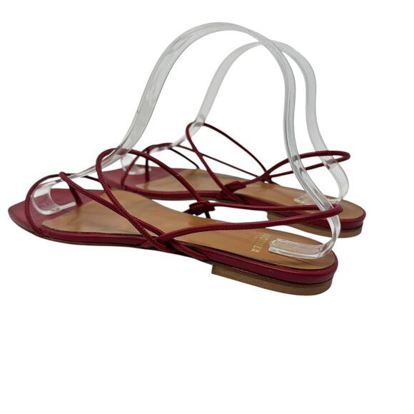 Brother‎ Vellies Trieste Sandals Flat Strappy Leather Red Size US 9 - Picture 10 of 14